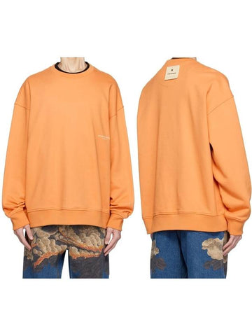 Orange Leather Patch Sweatshirt Salmon Sweatshirt W233TS22716S - WOOYOUNGMI - BALAAN 1