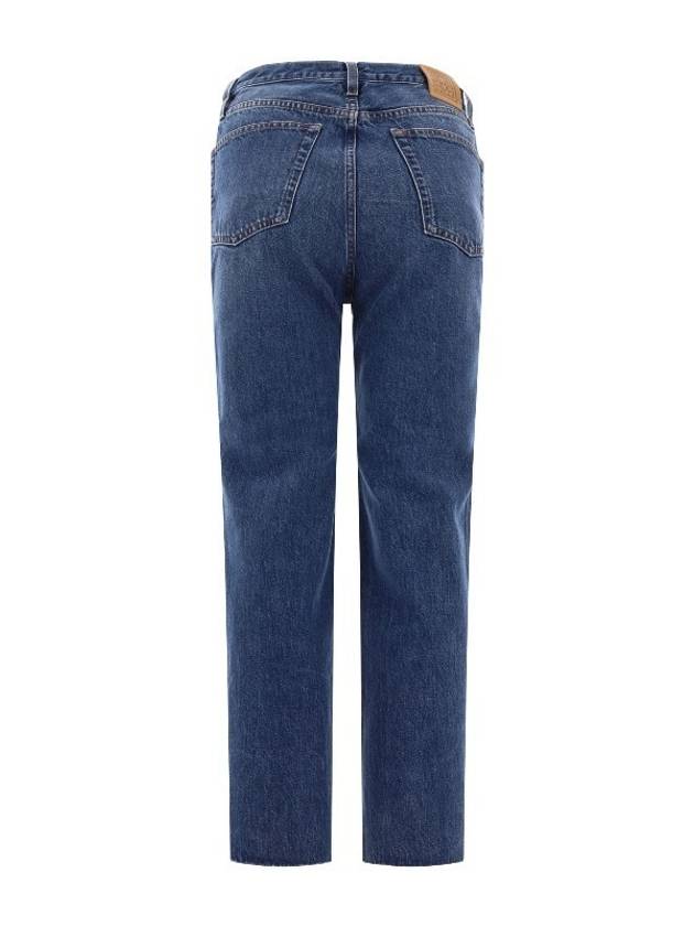 High Waist Cropped Straight Jeans Blue - TOTEME - BALAAN 3