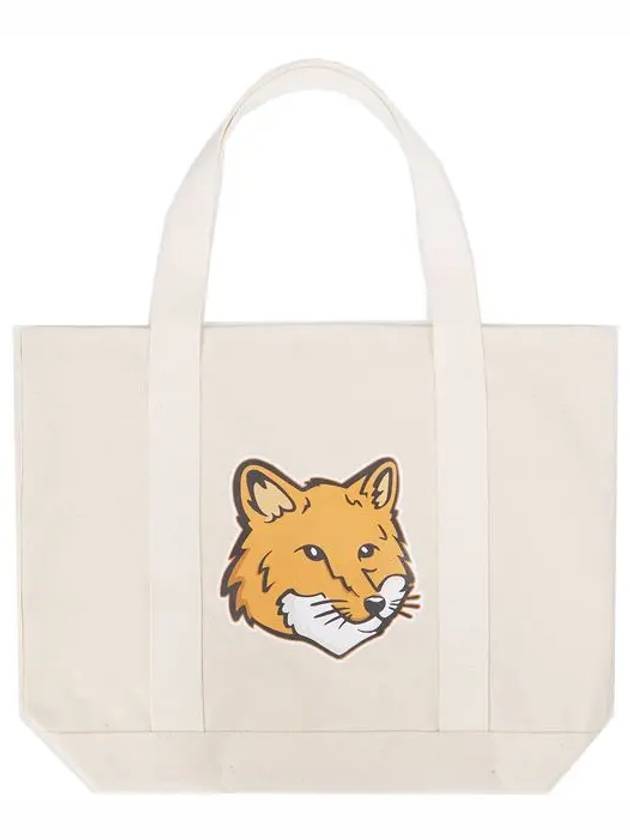 Fox Head Print Tote Bag Ecru - MAISON KITSUNE - BALAAN 2