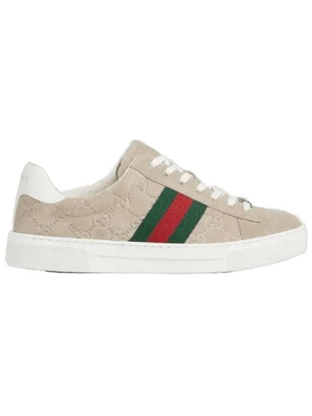 Ace Web Low Top Sneakers Oatmeal - GUCCI - BALAAN 1