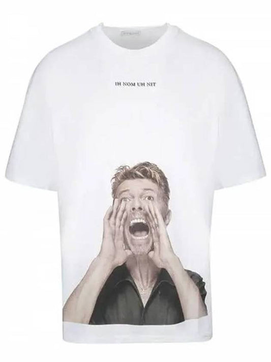 David Bowie Print Short Sleeve T-Shirt White - IH NOM UH NIT - BALAAN 1