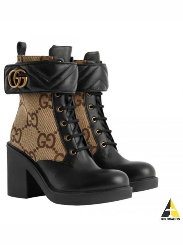 Women's Double G Canvas Middle Boots Camel - GUCCI - BALAAN 2