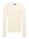 Embroidered Logo Pony Cable Knit Top Cream - POLO RALPH LAUREN - BALAAN 2