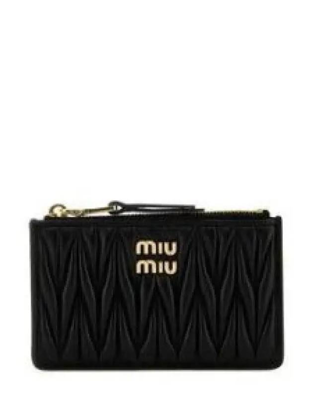 Matelasse Leather Card Wallet Black - MIU MIU - BALAAN 2