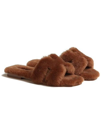 Oran shearling sandals natural - HERMES - BALAAN 2