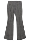 Prince Of Wales Wool Linen Straight Pants Grey - GUCCI - BALAAN 3