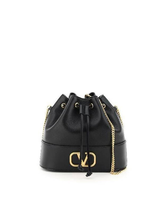 VLogo Chain Bucket Bag Black - VALENTINO - BALAAN 2