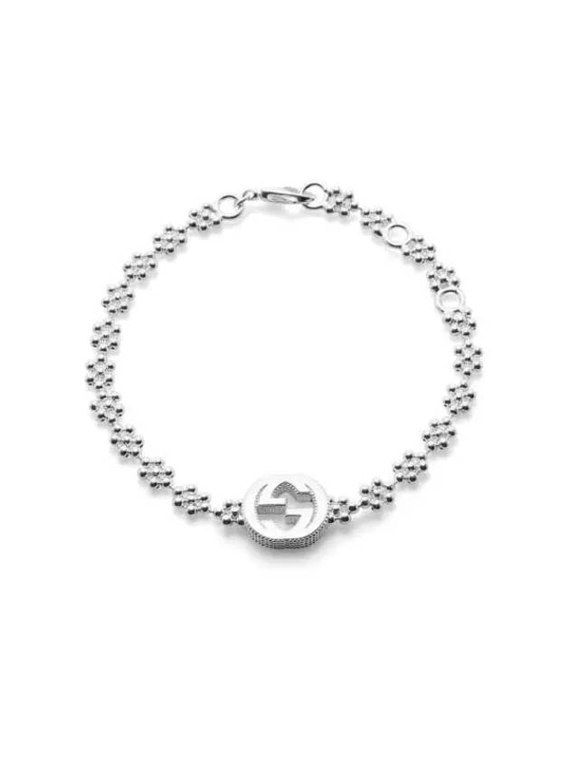 Interlocking G Flower Motif Chain Bracelet Silver YBA481687001 - GUCCI - BALAAN 3