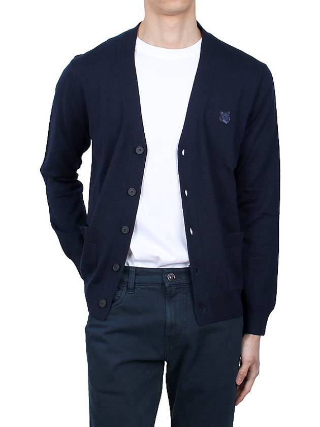 Bold Fox Head Patch Regular Cardigan Navy - MAISON KITSUNE - BALAAN 4