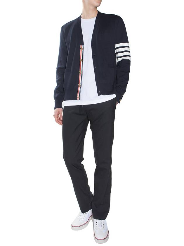 Milano Stitch 4 Bar Cardigan Navy - THOM BROWNE - BALAAN 4