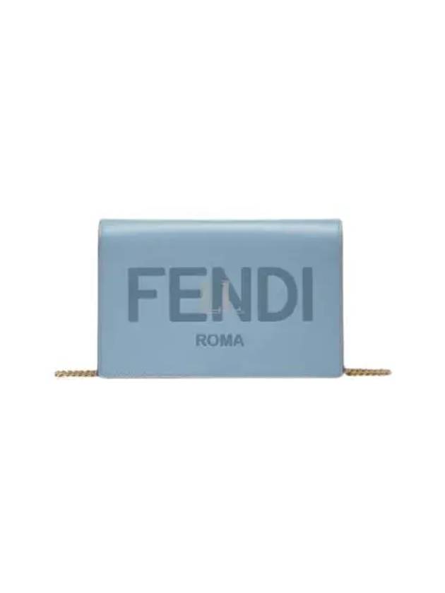 Logo Chain Small Long Wallet Light Blue - FENDI - BALAAN 2