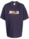 Jesus Loves Me Oversized Short Sleeve T-Shirt Navy - VETEMENTS - BALAAN 1