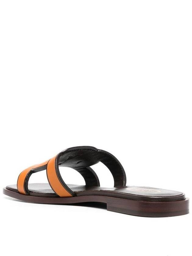 Women's Chain Flat Slippers Orange - TOD'S - BALAAN 4