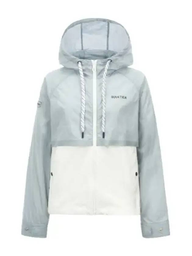 Saona Light Gray Women s Wind Jacket Jumper - DUVETICA - BALAAN 1