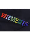 Crystal Logo Crew Neck Sweatshirt Black - VETEMENTS - BALAAN 9