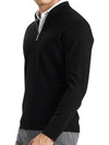 Golf PLAITED MERINO WOOL QUARTER ZIP SWEATER G4MF23S200 ONYX Men's Merino Wool Quarter Zip Sweater - G/FORE - BALAAN 4