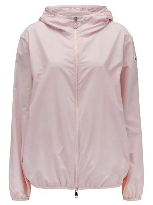 Fegeo Logo Patch Zip Up Hoodie Light Pink - MONCLER - BALAAN 2