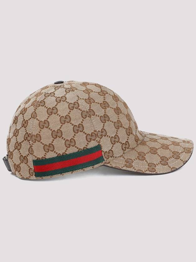 Original GG Web Supreme Canvas Baseball Ball Cap Beige Ebony - GUCCI - BALAAN 3