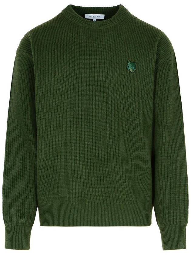 Bold Fox Head Patch Comfort Ribbed Knit Top Ranger Green - MAISON KITSUNE - BALAAN 2