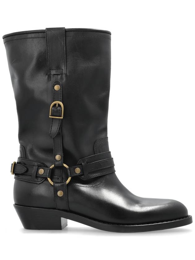 Isabel Marant Leather Ankle Boots Heiko, Women's, Black - ISABEL MARANT - BALAAN 1