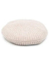 Logo Rib Edge Wool Beret Sand - GANNI - BALAAN 2