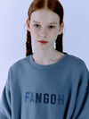 F logo embroidered crew neck sweatshirt Blue - FANGOH - BALAAN 6