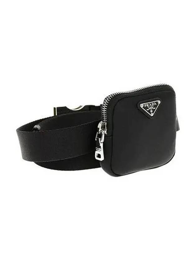 Triangular logo pouch belt black 2CN076 2DMN - PRADA - BALAAN 1