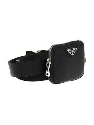 Triangular logo pouch belt black 2CN076 2DMN - PRADA - BALAAN 1