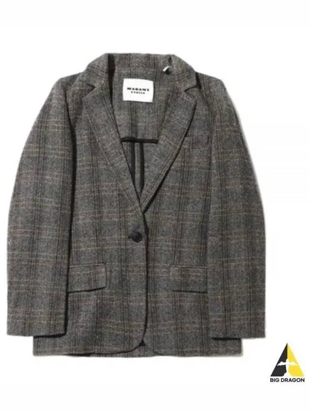 Charlyne Single Breasted Wool Blazer Jacket Grey - ISABEL MARANT - BALAAN 2