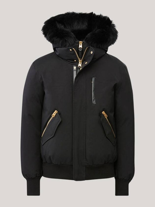 Dixon Nordic Tech Down Blue Fur Bomber Jacket Black Gold - MACKAGE - BALAAN 2