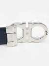 Double Gancini Reversible Leather Belt Black Fiore Blue - SALVATORE FERRAGAMO - BALAAN 5