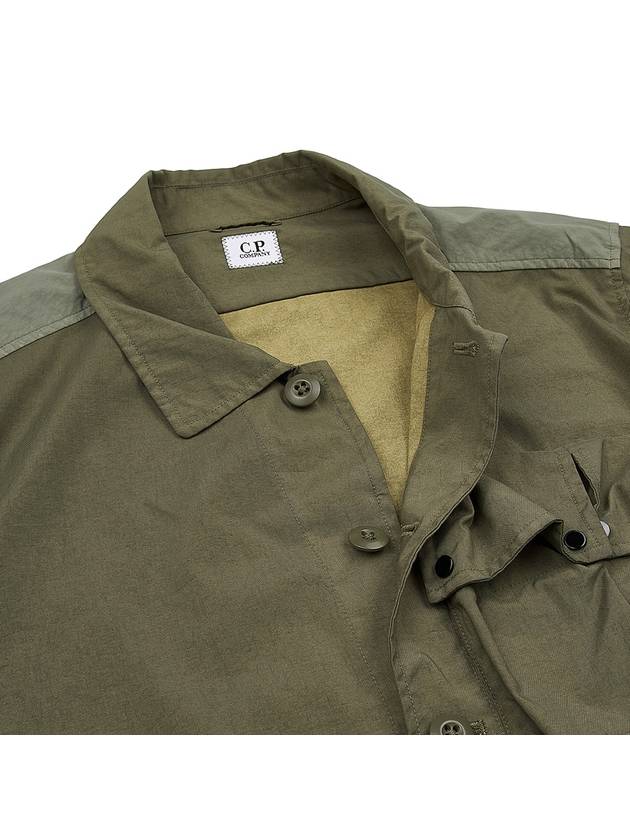 Men's Lens Wappen Tyrone Overfit Long Sleeve Shirt Jacket Khaki - CP COMPANY - BALAAN 8