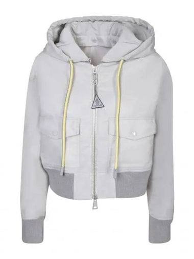 24 1A00034 597JW 91Y BRISEO Satin Bomber Hooded Jacket - MONCLER - BALAAN 1