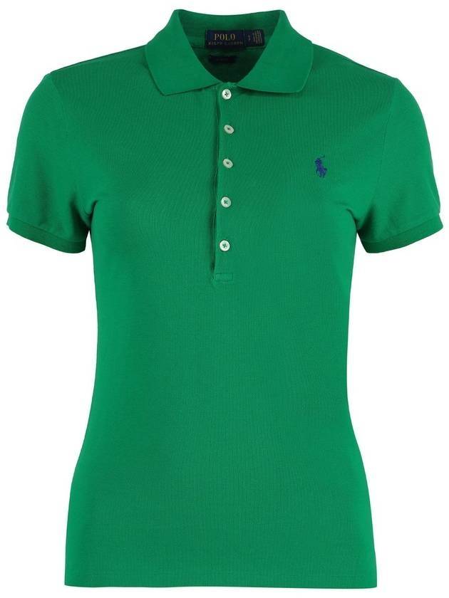 Women's Julie Logo Embroidered Short Sleeve PK Shirt Green - POLO RALPH LAUREN - BALAAN 1