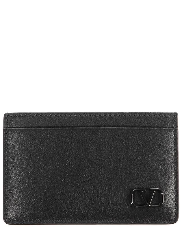 V Signature Logo Card Wallet Black - VALENTINO - BALAAN 2