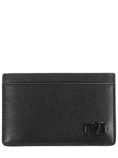 V Signature Logo Card Wallet Black - VALENTINO - BALAAN 2