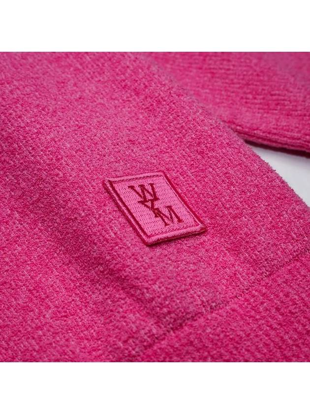 Men's leather patch crewneck sweatshirt knit pink W231KN11519P - WOOYOUNGMI - BALAAN 3