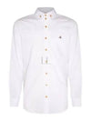 Men's Embroidered ORB Logo Long Sleeve Shirt White - VIVIENNE WESTWOOD - BALAAN 2