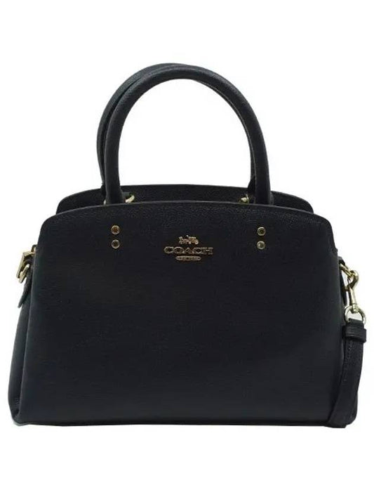 Lily Carryall Leather Mini Tote Bag Navy - COACH - BALAAN 2