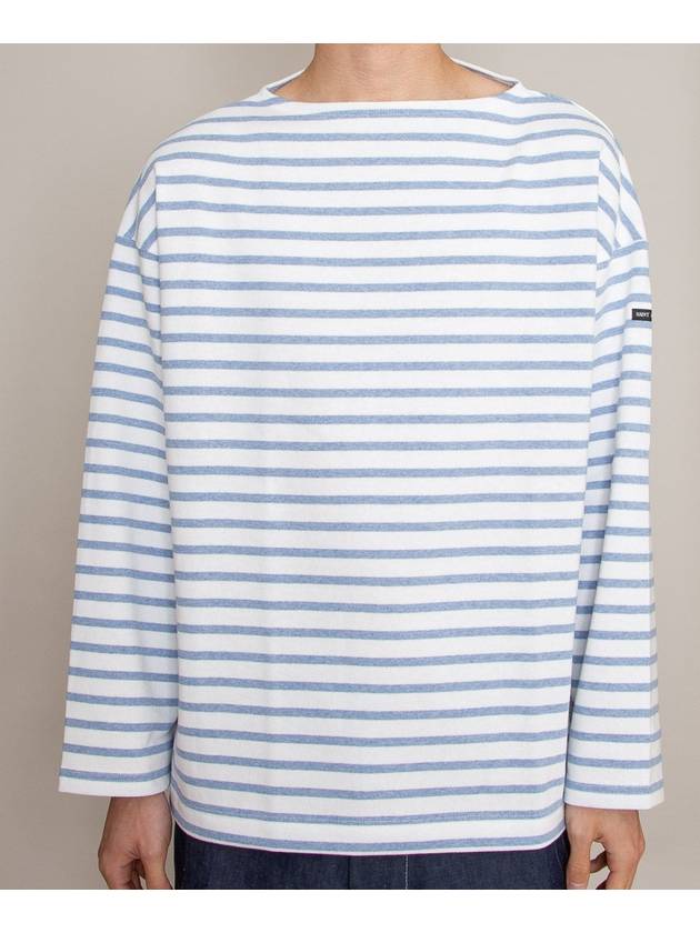 Women's Meridame II Striped Long Sleeve T-Shirt Neige Denim - SAINT JAMES - BALAAN 8