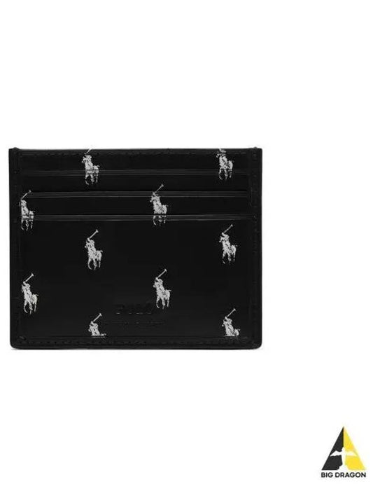 Smooth Leather Card Case Black - POLO RALPH LAUREN - BALAAN 1