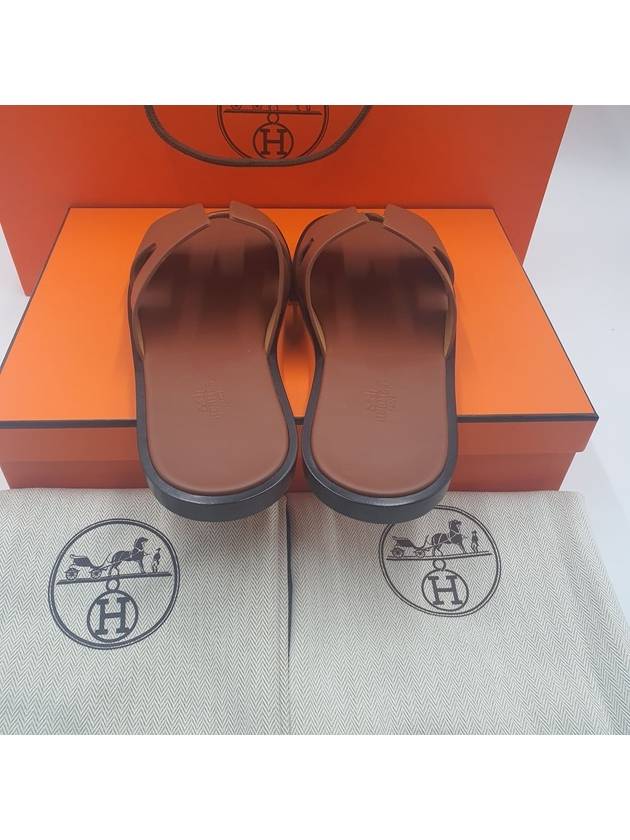 Izmir Leather Slippers Gold - HERMES - BALAAN 9