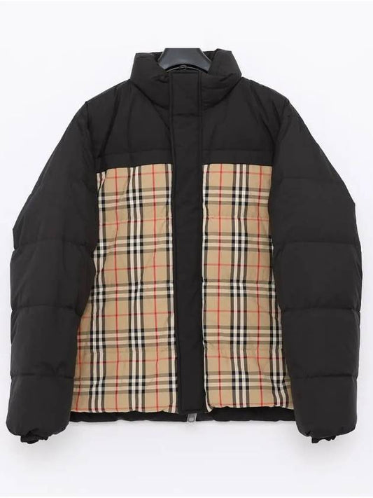 H Men's Reversible Down Puffer Jacket Beige - BURBERRY - BALAAN 2