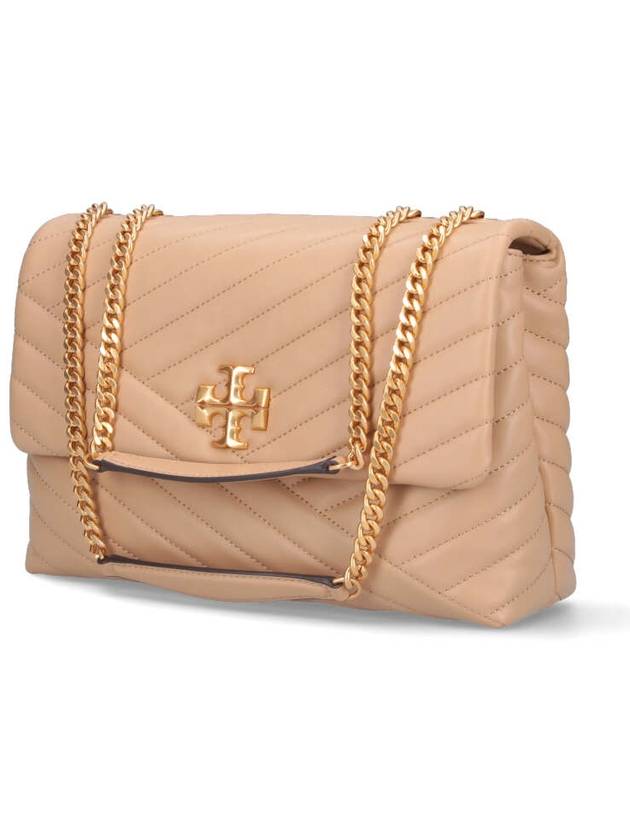 Kira Chevron Convertible Shoulder Bag Beige - TORY BURCH - BALAAN 3