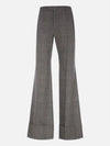 Prince Of Wales Wool Linen Straight Pants Grey - GUCCI - BALAAN 3