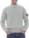 Wappen Patch Mock Neck Knit Top Sage Green - STONE ISLAND - BALAAN 2