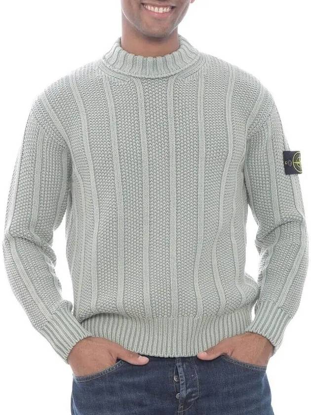 Wappen Patch Mock Neck Knit Top Sage Green - STONE ISLAND - BALAAN 2