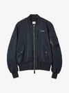 Men's Logo Print Nylon Bomber Jacket Smoke Navy - BURBERRY - BALAAN 2