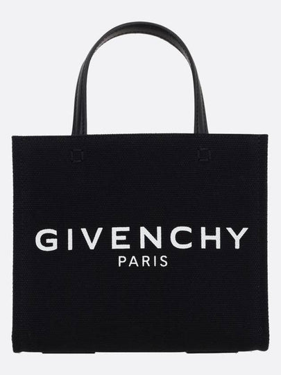 Mini G-Tote Shopping Bag In Canvas Black - GIVENCHY - BALAAN 2