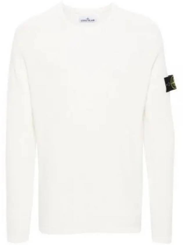 Wappen Patch Crew Neck Knit Top White - STONE ISLAND - BALAAN 2